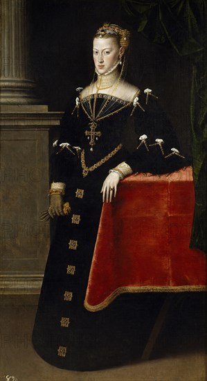 Portrait of Archduchess Maria of Austria (1528-1603), Holy Roman Empress, 1551. Artist: Mor, Antonis (Anthonis) (c. 1517-1577)