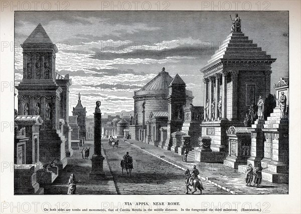 Via Appia Near Rome (Reconstruction), 1882. Artist: Anonymous