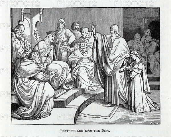 Beatrice led into the Diet, 1882. Artist: Oertel, Kaspar (1840-?)