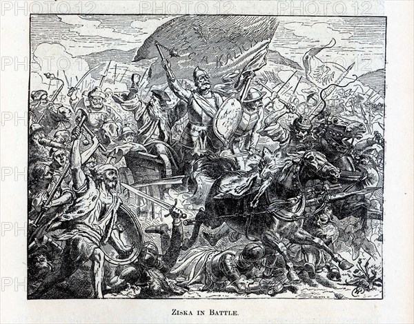 Ziska in Battle, 1882. Artist: Anonymous