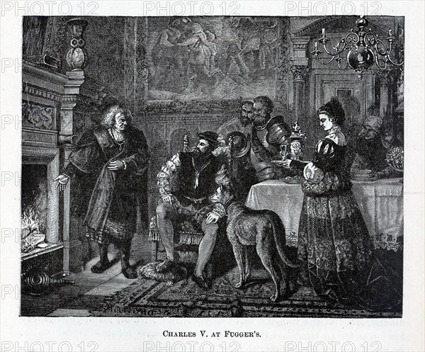 Charles V at Fugger's, 1882. Artist: Anonymous