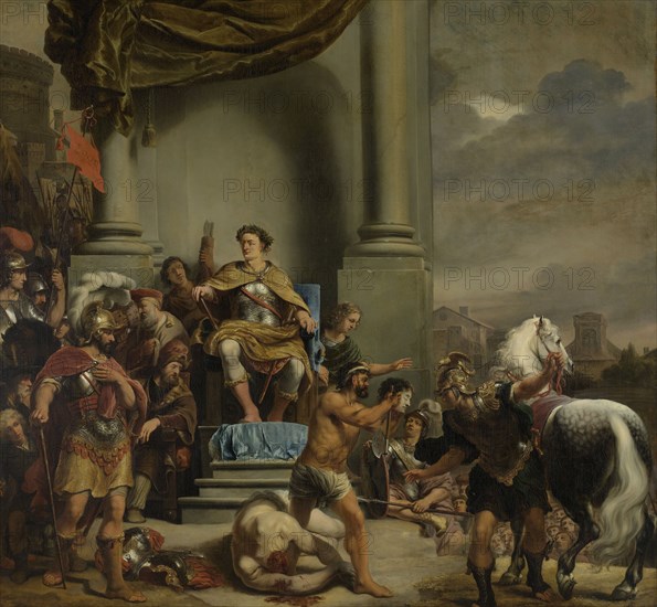 Consul Titus Manlius Torquatus Orders the Beheading of his Son, 1662-1664. Artist: Bol, Ferdinand (1616-1680)