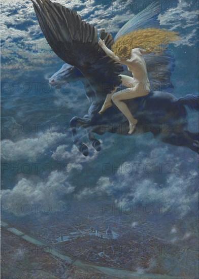 Dream Idyll (A Valkyrie), c. 1902. Artist: Hughes, Edward Robert (1851-1914)