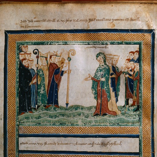 Matilda of Tuscany (From: Vita Mathildis di Donizone di Canossa), Between 1111 and 1115. Artist: Donizone di Canossa (active Early 12th cen.)