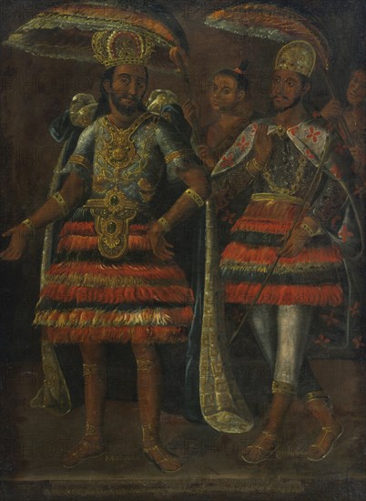 Portrait of Moctezuma and Cuauhtémoc, 17th century. Artist: Anonymous