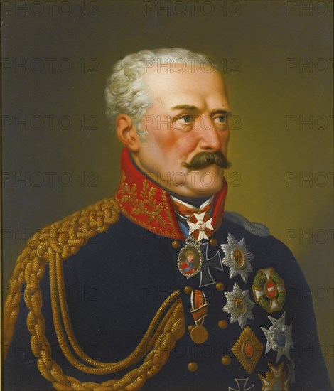 Portrait of Gebhard Leberecht von Blücher, Prince of Wahlstatt (1742-1819). Artist: Ströhling, Eduard (1768-1826)