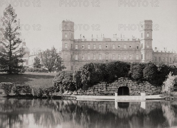 The Main Facade of the Palace at Gatchina, 1870s-1880s. Artist: Anonymous