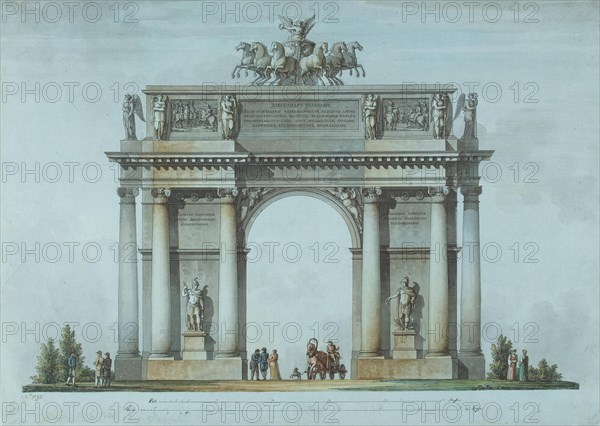 The Narva Triumphal Gate in St. Petersburg, 1814. Artist: Quarenghi, Giacomo Antonio Domenico (1744-1817)