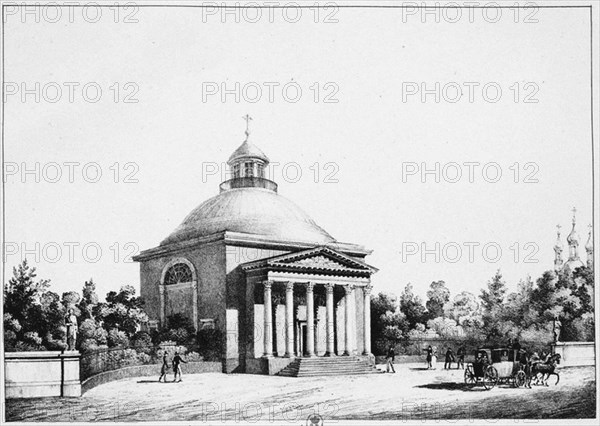 The Catholic St John the Baptist Church in Tsarskoye Selo, c. 1826. Artist: Pluchart, Eugéne (1809-1880)