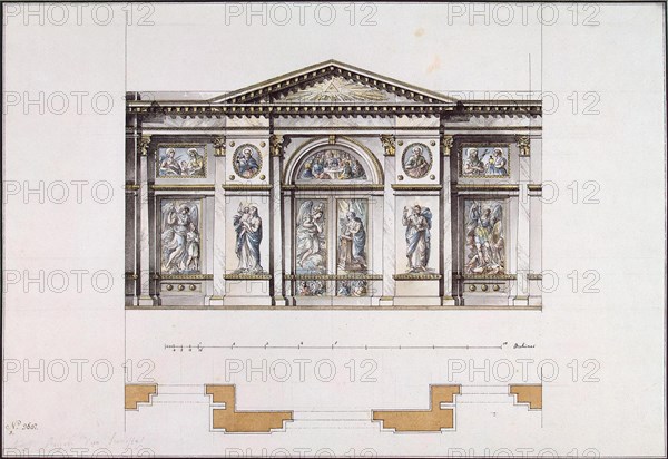 Iconostasis in the Smolny Convent of the Resurrection in St. Petersburg, 1780s. Artist: Quarenghi, Giacomo Antonio Domenico (1744-1817)