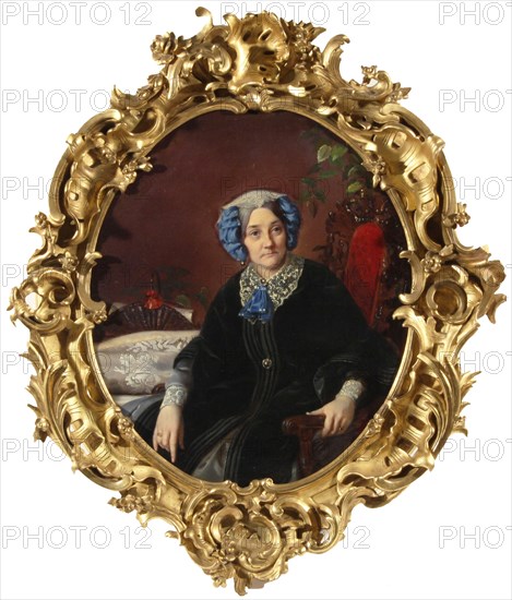 Portrait of Princess Isabella Adamovna Gagarina (1800-1886), nee Countess Walewska, 1850s. Artist: Zaryanko, Sergei Konstantinovich (1818-1870)