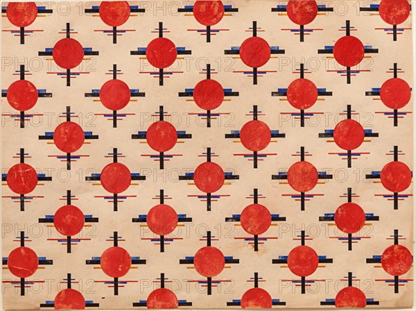 Suprematist Pattern. Fabric design, ca 1921. Artist: Chashnik, Ilya Grigoryevich (1902-1929)