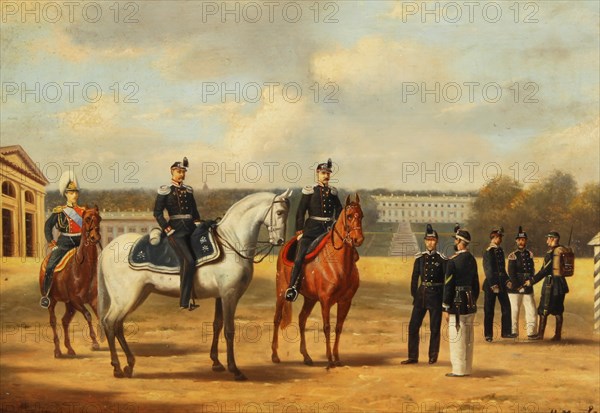 Grenadiers at Tsarskoe Selo. Artist: Matveyev, Nikolai Sergeyevich (1855-1939)