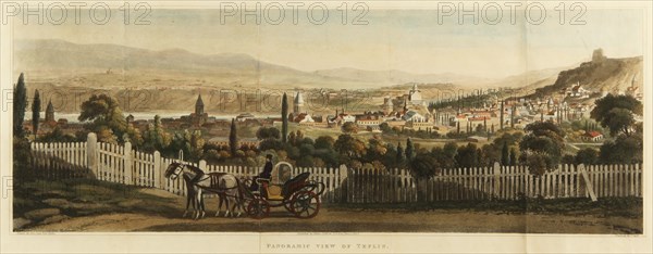 Panoramic View of Tiflis, 1827. Artist: Clark, John Heaviside (ca. 1770-1836)