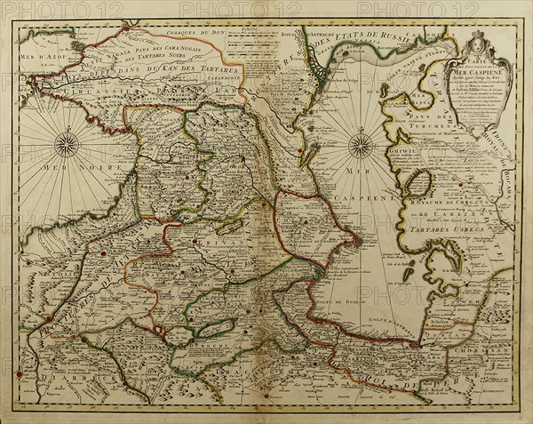 Map of the Caucasus and the Caspian Sea, c. 1800.