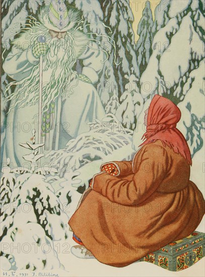 Illustration for the Fairy tale Morozko, 1931.