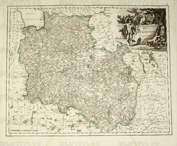 Map of Pskov Governorate, 1792.