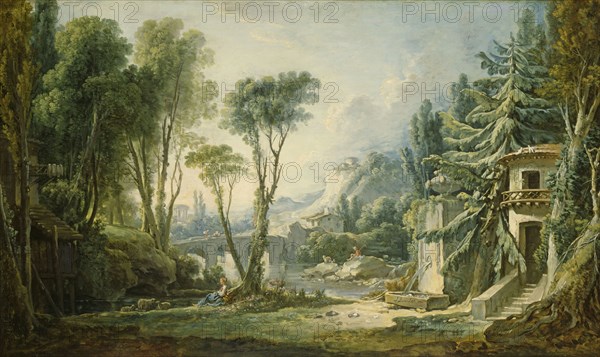 Pastoral River Landscape, 1741.