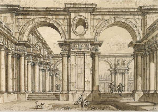 Set design for the Opera La clemenza di Tito (The Clemency of Titus) by Wolfgang Amadeus Mozart, 18t
