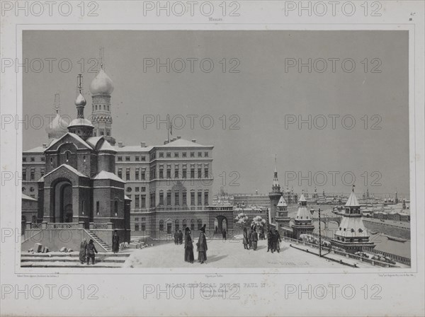 View from the Kremlin Winter Palace and the Church of Our Saviour in the Woods (Spas na Boru) across