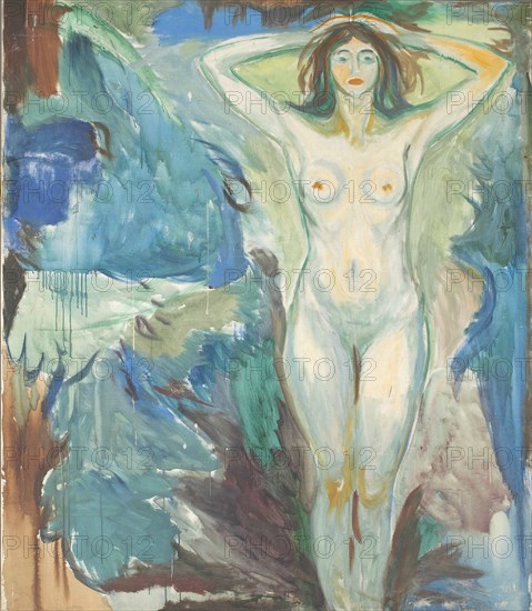 Standing Nude Against Blue Blackground, 1925-1930.