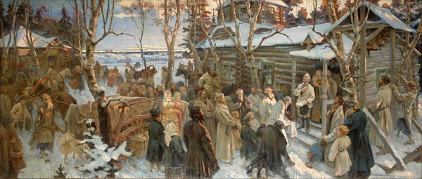 Suvorov leaves Konchanskoye Village in 1799, 1901-1902.