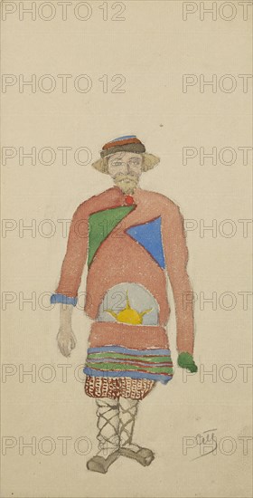 Costume design for the opera Snow Maiden by N, Rimsky-Korsakov, 1910s.