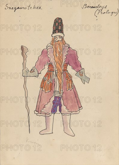 Costume design for the opera Snow Maiden by N, Rimsky-Korsakov, 1928.