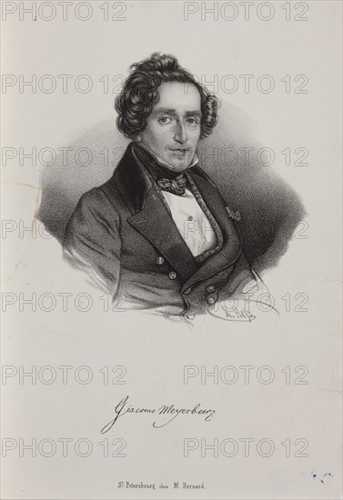 Portrait of the composer Giacomo Meyerbeer (1791-1864), 1830s.