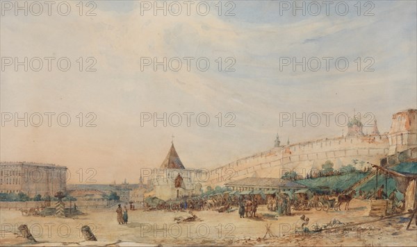 View of the Kitay-gorod in Moscow, 1850-1860s.