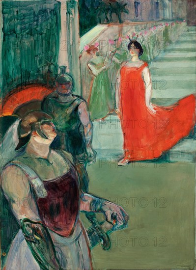 The Opera Messalina at Bordeaux (Messaline descend l'escalier bordé de figurants), 1901.