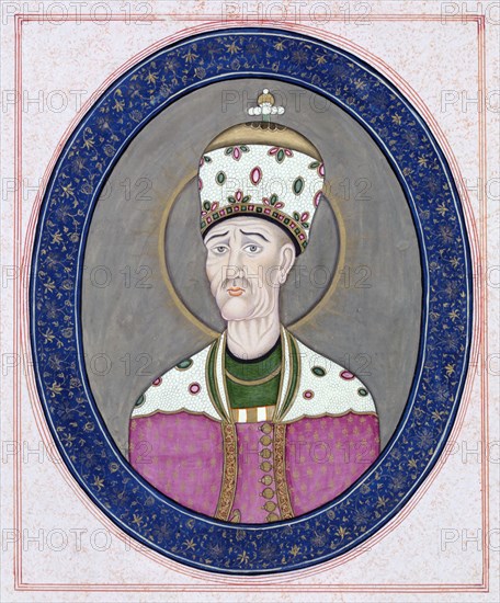 Portrait of Agha Mohammad Khan Qajar (1742-1797), Shah of Persia, c. 1840.