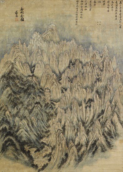 View of mountain Kumgangsan (The Diamond Mountains), 1734.