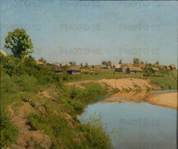Village on the banks of the river, 1890s.