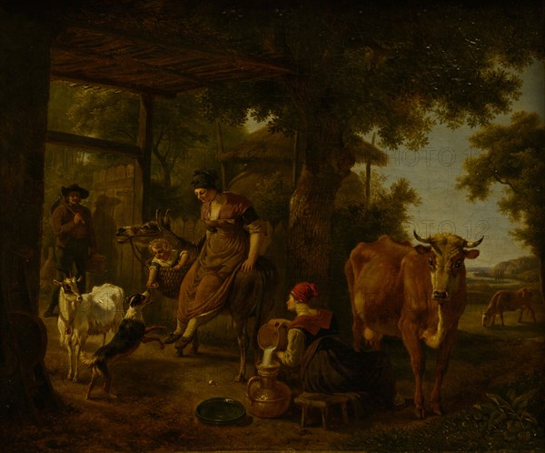 On the farm, A scene from rural life, Second Half of the 18th cen..