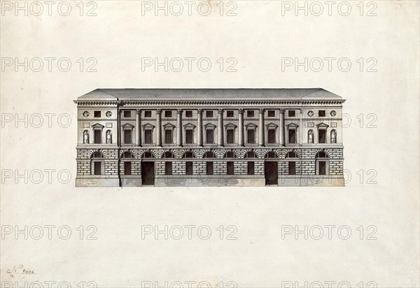 Facade of the Hermitage Theatre in Saint Petersburg.