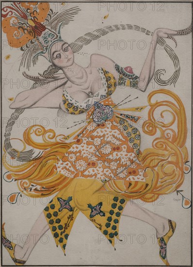 Costume design for the ballet The Firebird (L'oiseau de feu) by I. Stravinsky.