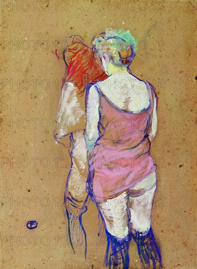 Two Half-Naked Women Seen from behind.