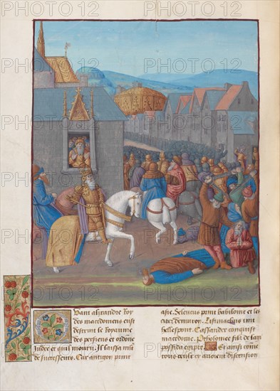 Capture of Jerusalem by Ptolemy Soter. Illustration in Flavius Josephus Antiquities of the Jews (A