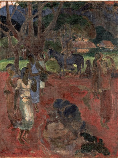 Tahitian Landscape with Nine Figures.