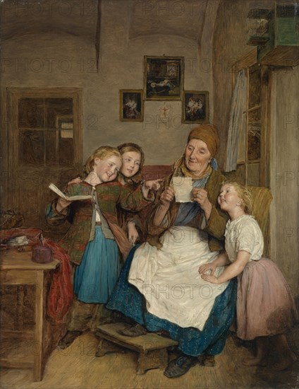 Grandmother with three grandchildren.