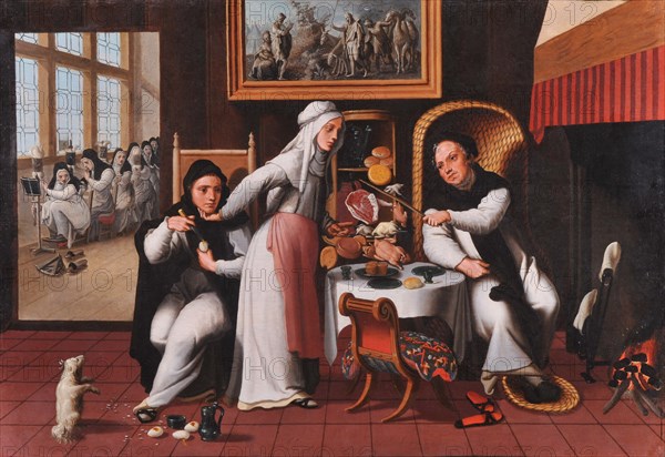 Scene in a monastery.