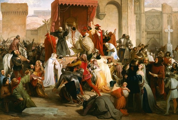 Pope Urban II Preaching the First Crusade in the Square of Clermont.