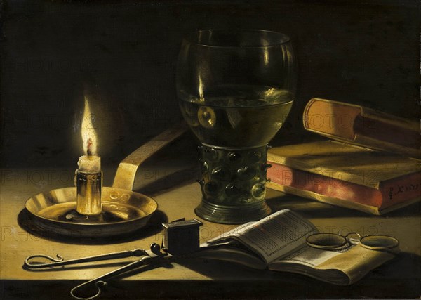 Still Life with a Lighted Candle.