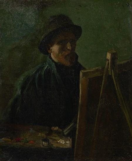Self-portrait at the easel.