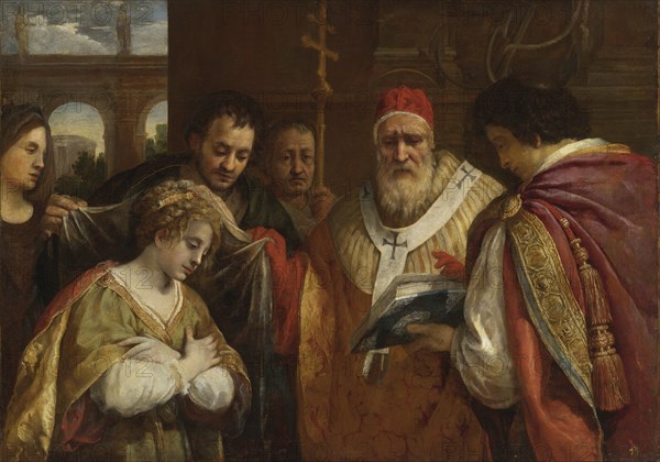 Saint Domitilla Receiving the Veil from Pope Clement I.
