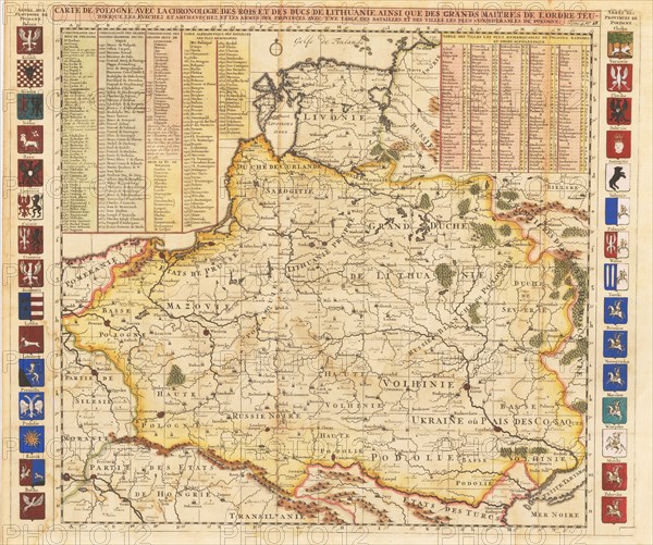 Map of Poland includes portions of Livonia and Grand Duchy of Moscow.