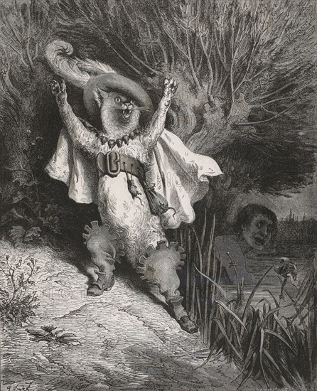 Illustration for Le Maître chat ou le chat botté by Charles Perrault.