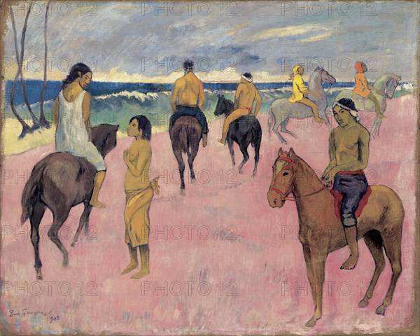 On Horseback at Seashore (II).