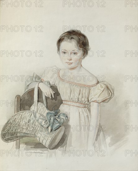 Portrait of a Girl With Hat In Her Hand.